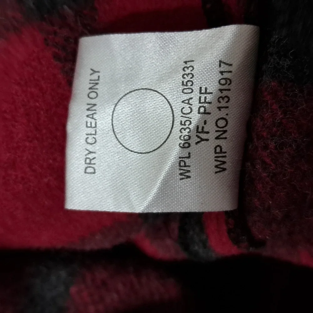 Vintage Woolrich Vest Women's Medium Red Black‎ Wool Buffalo Plaid Zip Up Cabin